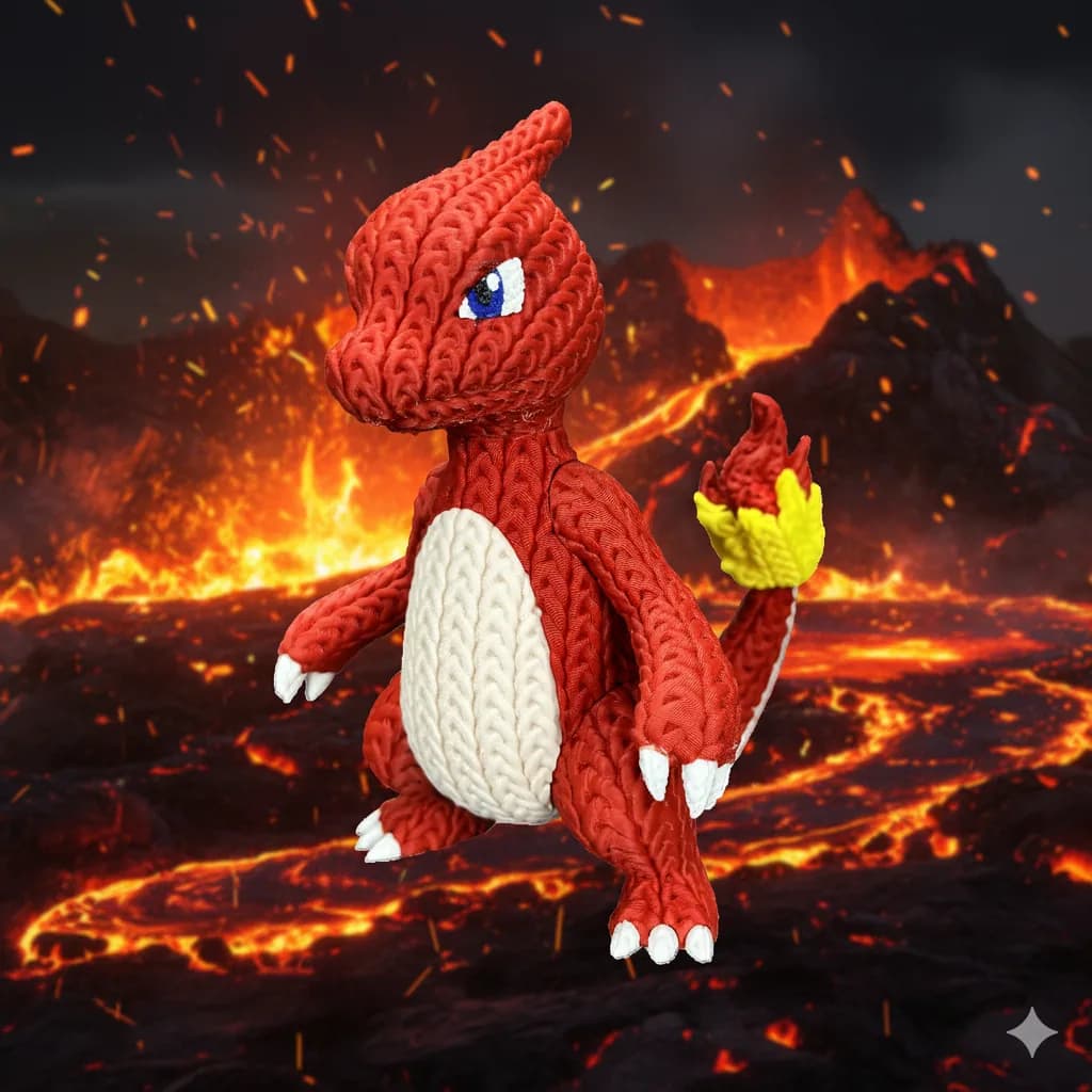 Muñeco Crochet 3D Charmeleon