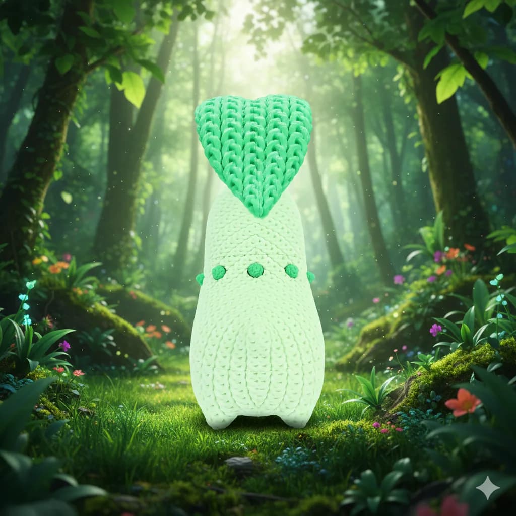 Muñeco Crochet 3D Chikorita - Miniatura 4