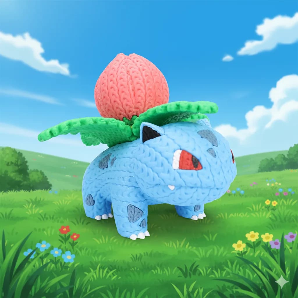 Muñeco Crochet 3D Ivysaur - Miniatura 2