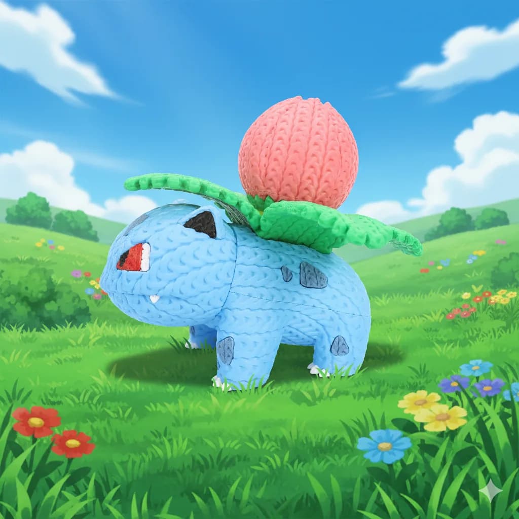 Muñeco Crochet 3D Ivysaur - Miniatura 3