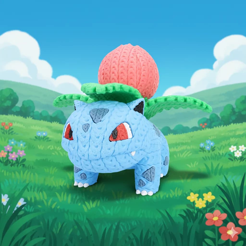 Muñeco Crochet 3D Ivysaur