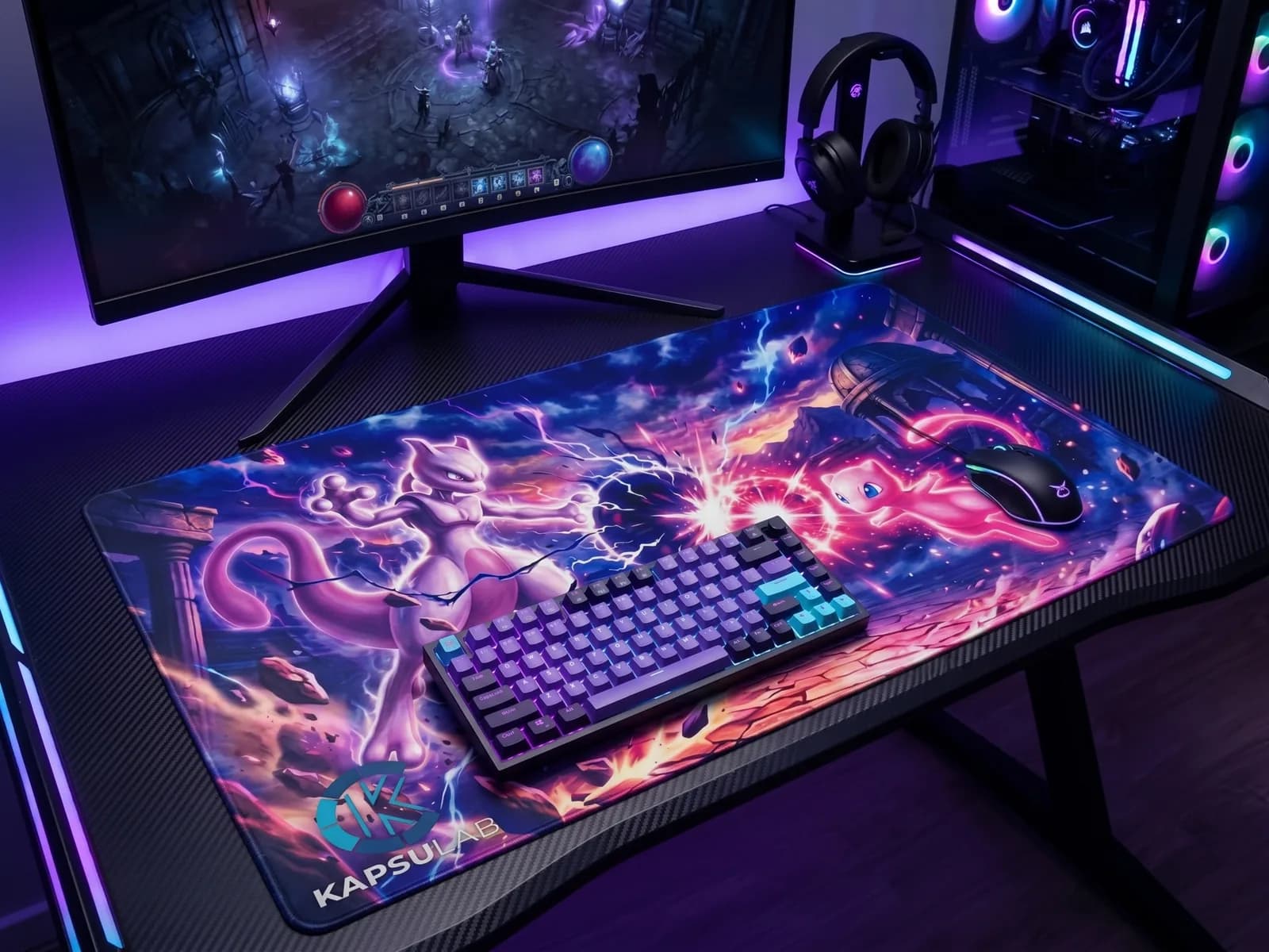 Alfombrilla Gaming Mewtwo vs Mew - Miniatura 2